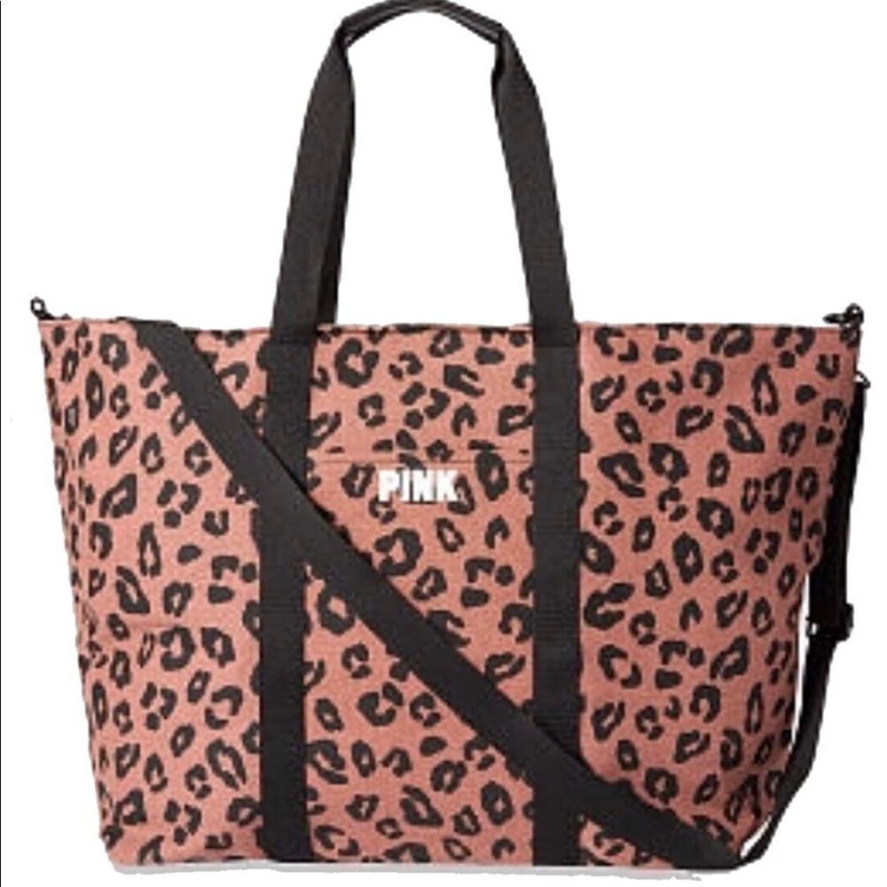 PINK Leopard Cheetah Weekender Zipper Tote Bag
